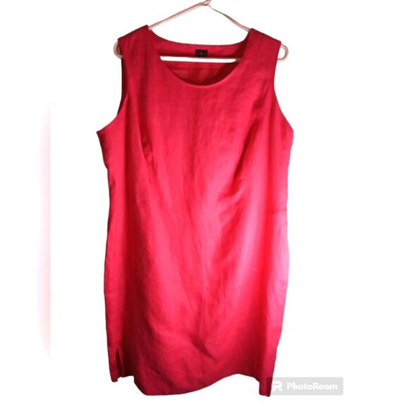 YOUR SIX SENSE 100% LINEN MAXI SLEEVELESS PINK DRESS LINING SIZE XL - Picture 1 of 5